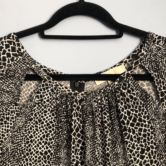 ⭕️ PRICE FIRM NEW MICHAEL Michael Kors 0X Black and White Print Cutouts Dress - Picture 4 of 8